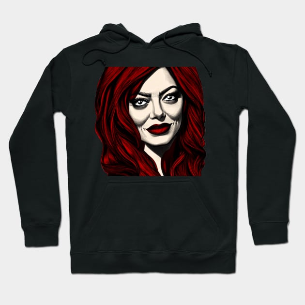 Emma Stone Cartoon Hoodie by Tezatoons